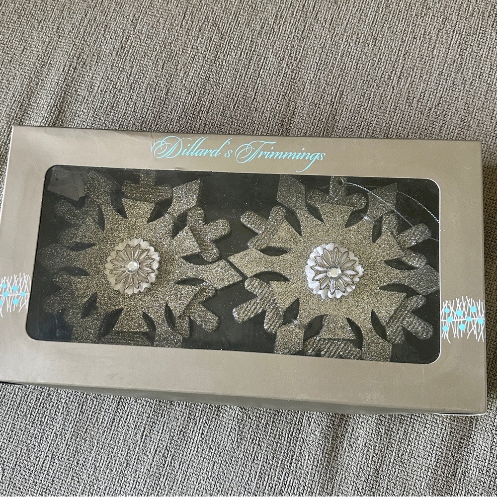 Dillard’s large Snowflake Ornaments